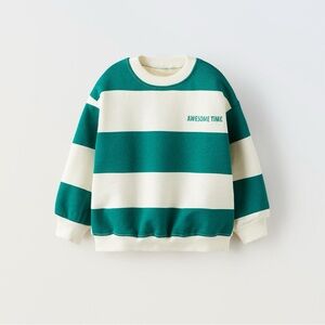 Zara embroidered striped sweatshirt